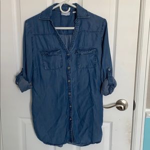 Long jean button up shirt